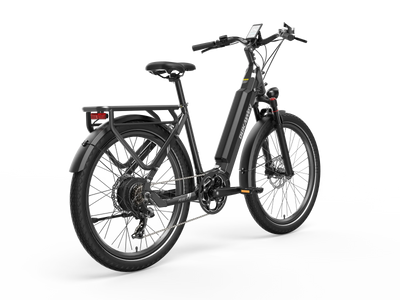 Dukawey FUGL3.0 black hydraulic disc brake e-bike side rear view