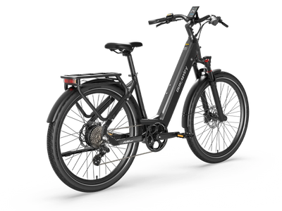 Black Dukawey FUGL Pro electric bike, rear-side view